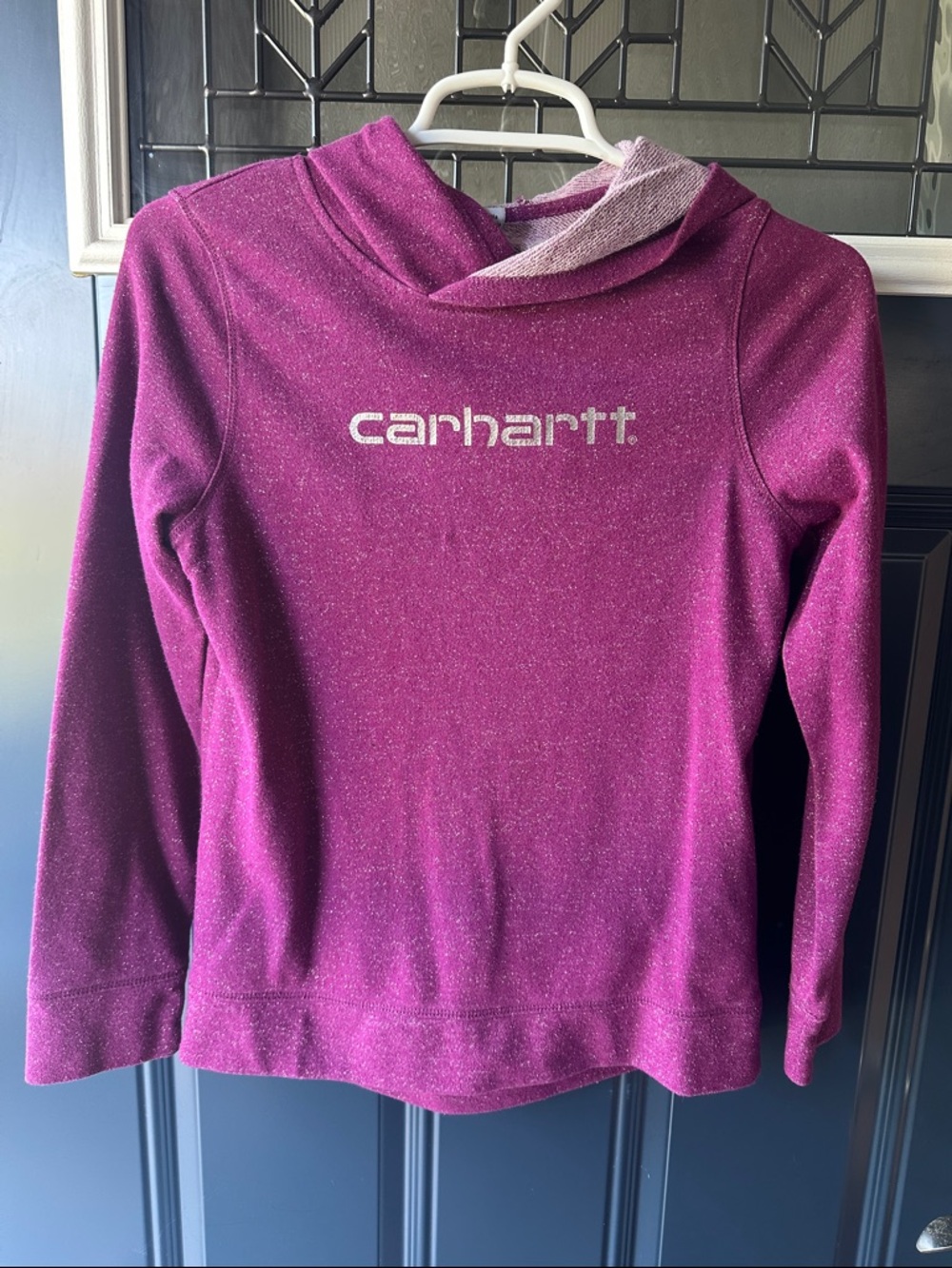 Carhartt Glitter Logo Hooded Pullover - Magenta